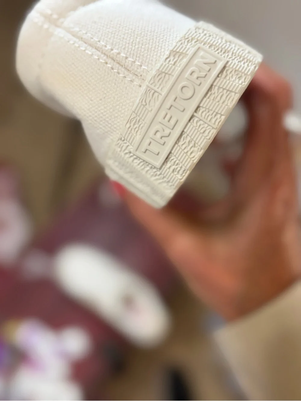 Tretorn White Leather Sneakers with Gold Accent
